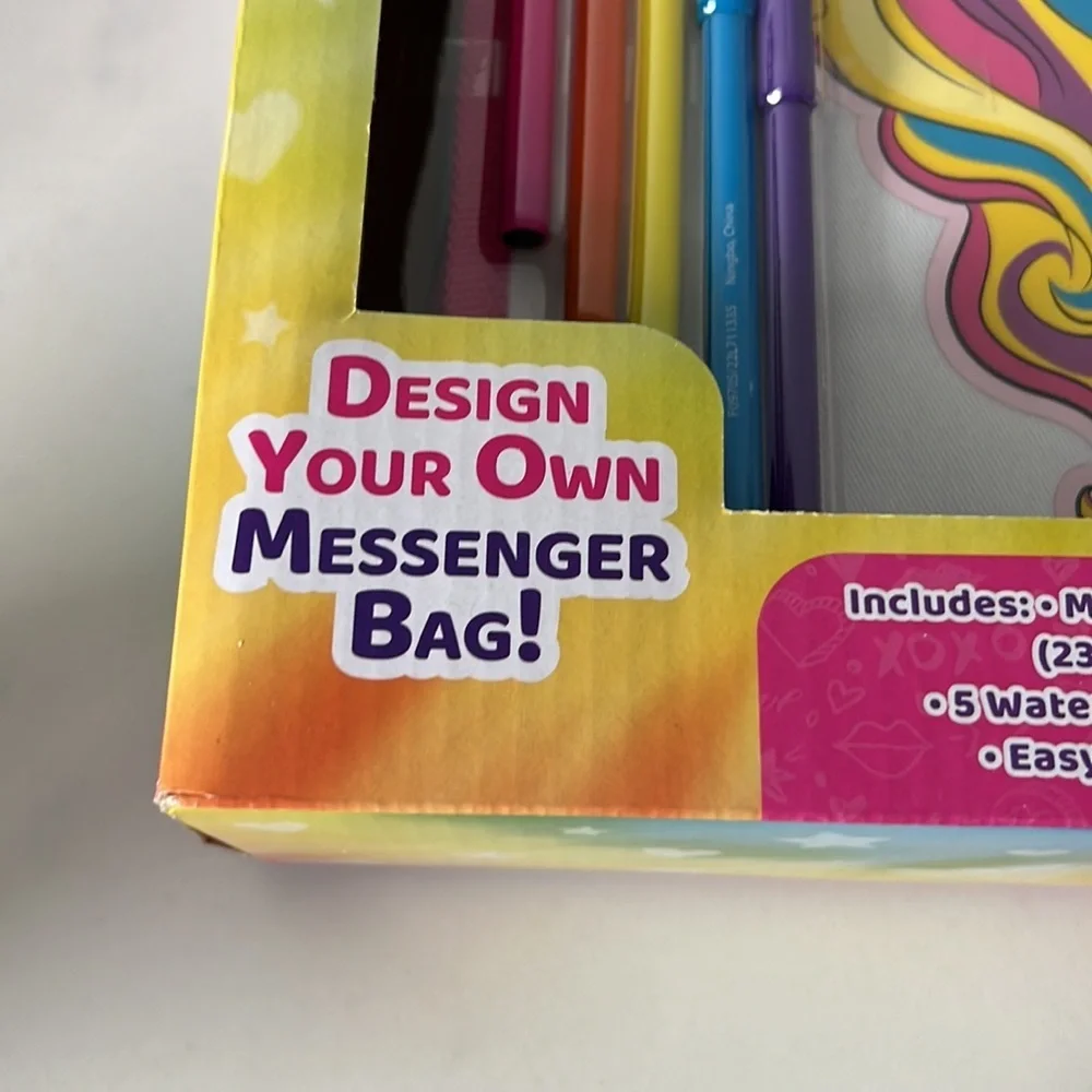 Kids tie-dye messenger bag unicorn craft